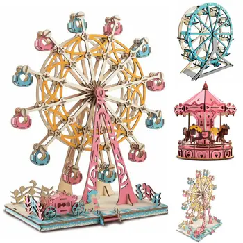 

New Wooden 3D Stereo Laser Cutting Jigsaw Puzzle DIY Children's Educational Toys Christmas Gifts for Adults Kids Boy Girl