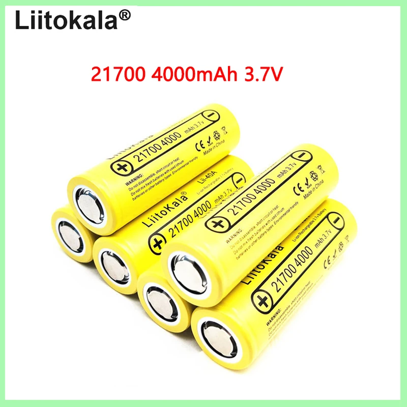 Высококачественная литий-ионная батарея LiitoKala 3 7 в 21700 4000 мАч Lii-40A 14 8 Вт
