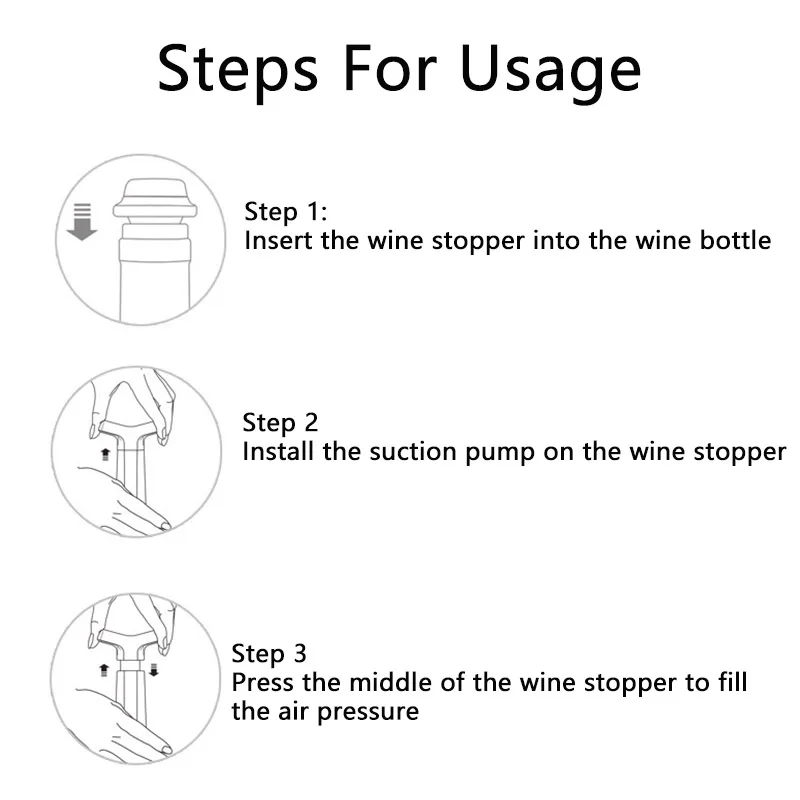 Premium Wine Preservation Vacuum Pump with 4 Reusable Bottle Sealers – Keeps Wine Fresh Up to 7 Days