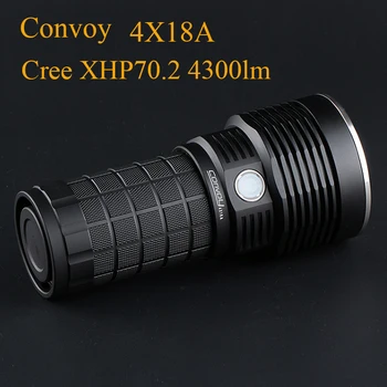 

LED Flashlight Convoy 4X18A with CREE XHP70.2 4300lm Lantern Temperature Control Type-C Charging Light Hunting Searching Lamp