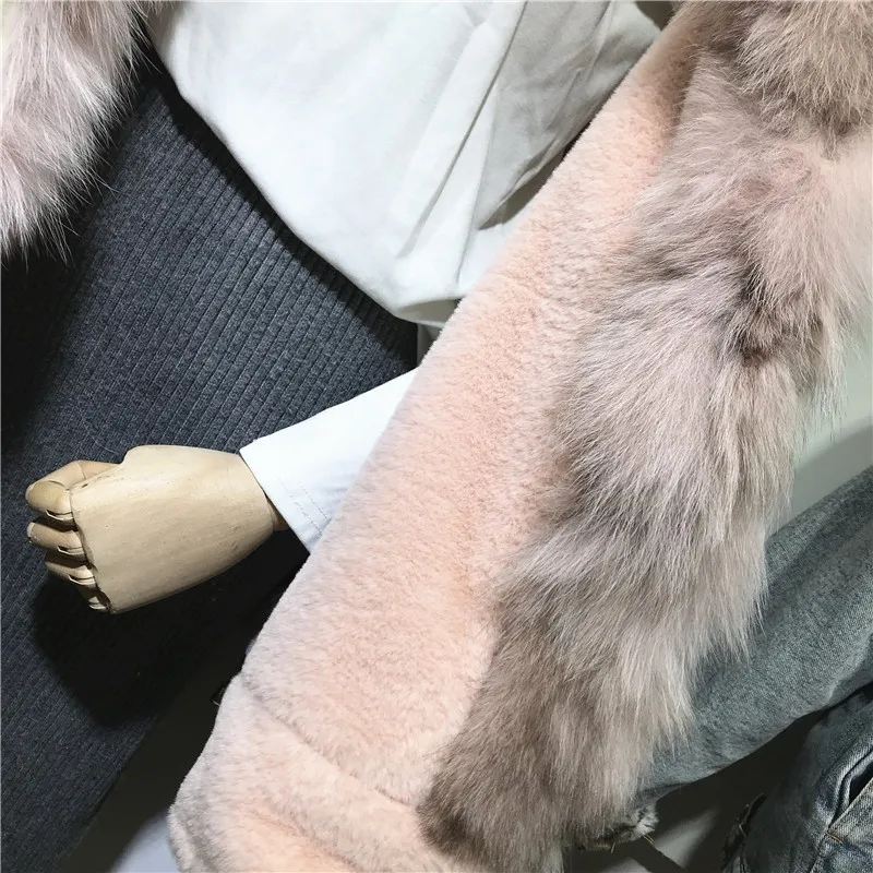 Winter Jacket Women Short Parker Clothing Women's Winter New Real Fox Fur Collar Parker Jacket Ladies Warm Street Coat