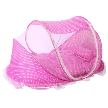 

Portable Baby Bedding Crib Netting Mat Pad Cover Dot Foldable Baby Pillow Reject Mosquito Bed Insect Mattress Nets For Years 0-2