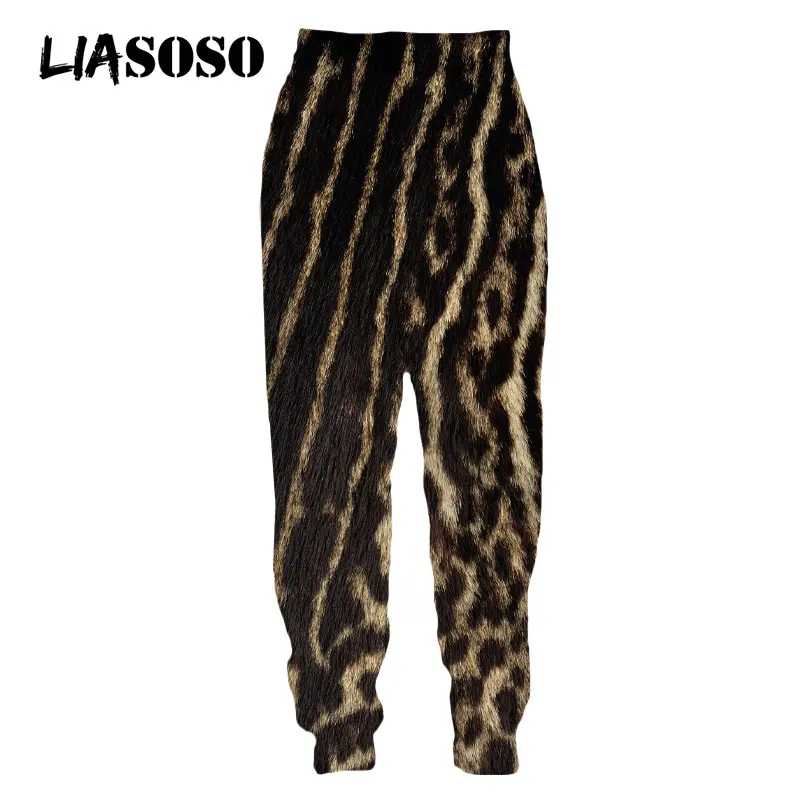 LIASOSO 3D Print Leopard Giraffe Fur Wild Animal Sweatpants Jogging Women Men's Casual Cool Harajuku Streetwear Pants Oversized