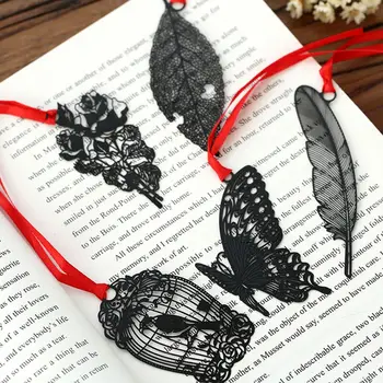 

Black Butterfly Feather Metal Bookmark For Book Paper Creative Items Stationery Gift Package
