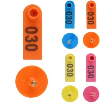 

No. 1-100 Sheep Ear Tag Signs With The Word Ear Laser Typing Copper Head Earrings Farm Animal Identification Card Free Shipping