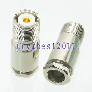 

DHL/EMS 50 pcs Connector UHF SO239 jack pin clamp RG8 RG213 LMR400 RG214 COAXIAL straight -C1