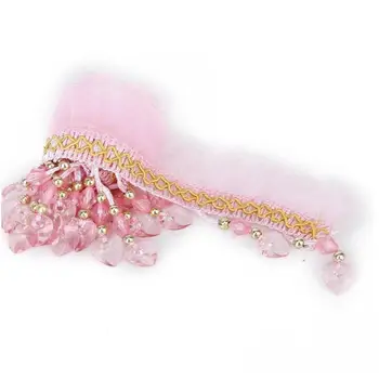

Beaded Fringe Trim Upholstery Trim Gimp Lace Ribbon Beads Fringe Trim Curtain Accessories - Pink