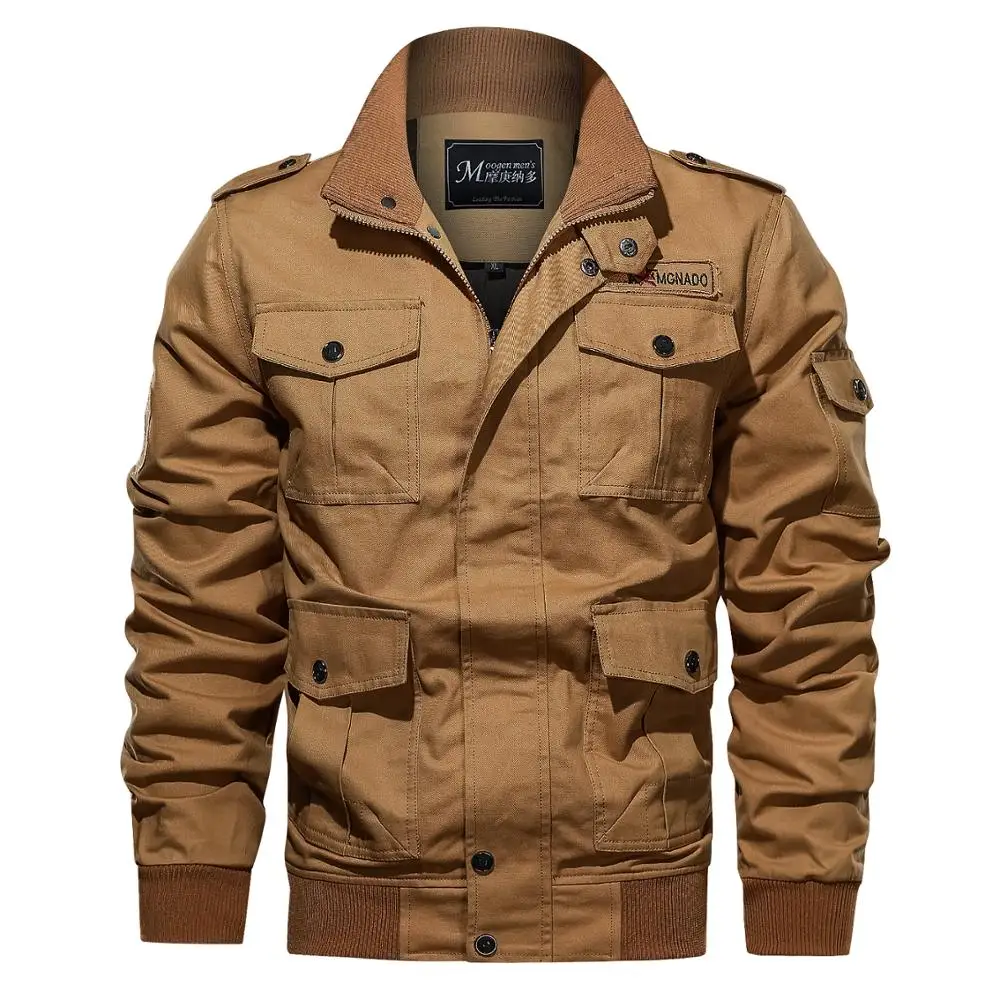 

2019 comfortable new autumn and winter large size jacket men's multi-pocket tooling outdoor casual loose coat