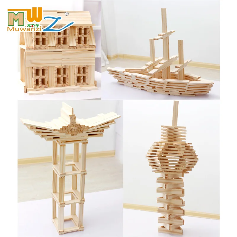 

MWZ Versatile Logs Ride Music Bricks Pro Building Blocks Children Educational Force Toy Assembled Heap Tower Building Blocks 1.3