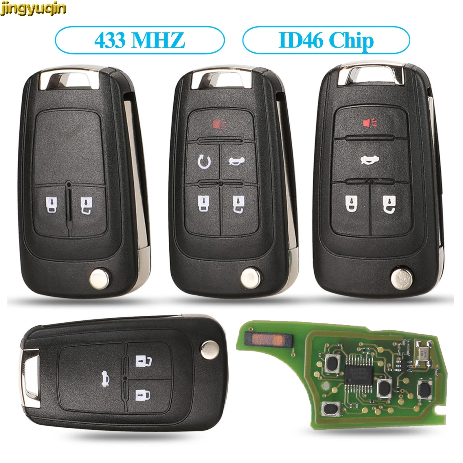 2/3/4 БТН Автосигнализация Флип дистанционного ключа Shell 433MHz ID46 чип для Chevrolet Cruze Malibu