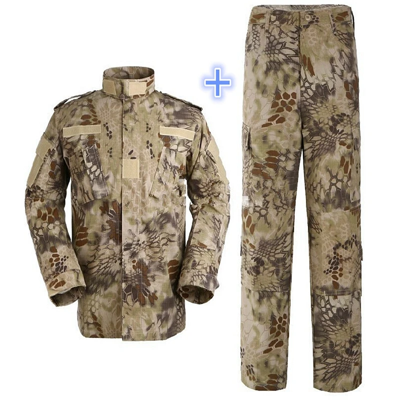 Тактическая авиационная униформа, Мужская камуфляжная армейская куртка и штаны, набор для подростков, Пейнтбольная форма - Цвет: sand snake