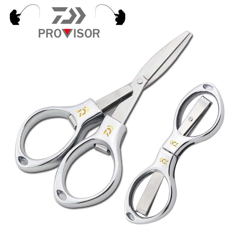 Dobrável para Pescaria para Pescaria para Corte de Linha em Aço Daiwa Tesoura Inoxidável Multifuncional 8 para corte de linha, em aço inoxidável, multifuncional