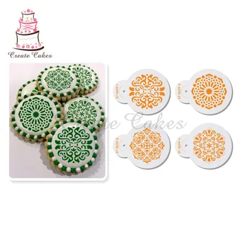 

New Mubarak Eid Plastic Stencil Plastic Flower Cake Decoration Cake Side Stencil Border Stencils for Painting Baking Tools Mould