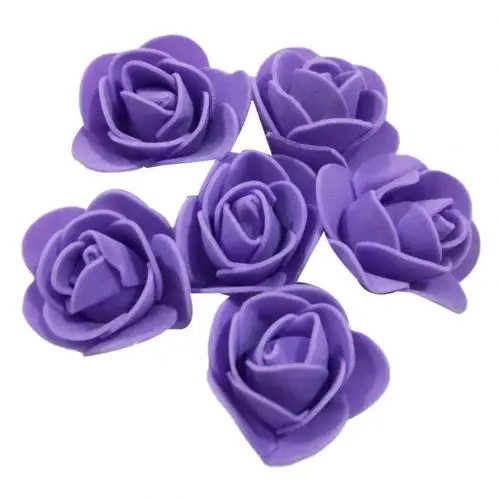 Purple 500pcs 500 шт искусственная пена бутоны роз DIY Свадебный праздник Декор подарок на день Святого Валентина украшения - Цвет: Purple 500pcs