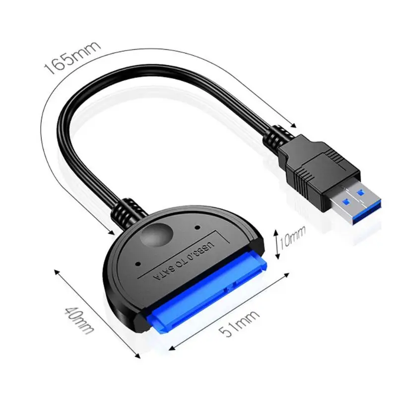 USB3.0 SATA адаптер для 2,5 дюймов внешний SSD жесткий диск твердотельный накопитель на жестком диске Луженая Медь 165 мм черный Тросовый привод