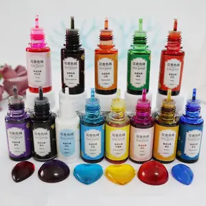 Kit de pigments en résine époxy, 24 couleurs, 10ML, Art, encre, alcool,  liquide, Colorant, Diffusion, UV, fabrication de bijoux - AliExpress