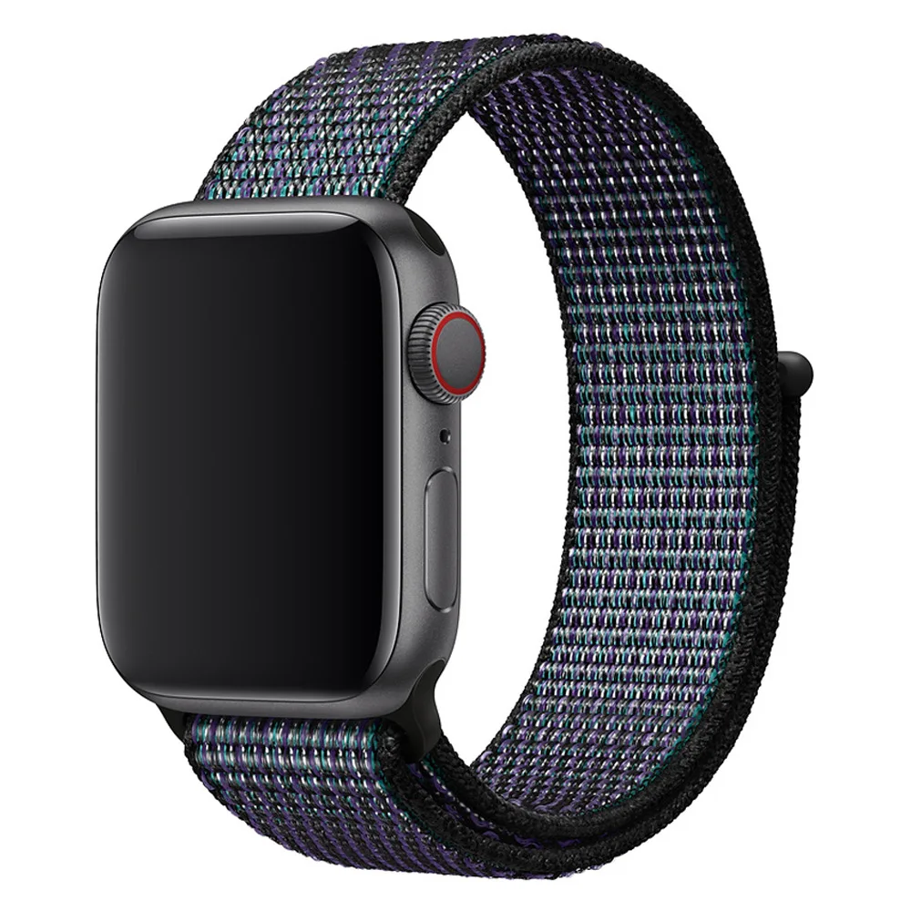 Ремешок для наручных часов Apple Watch 4 5 3/2/1 38 мм 42 мм 62new цветовый нейлоновый из мягкой дышащей ткани сменный ремешок петли для наручных часов iwatch серии 4 40 мм 44 мм - Band Color: 36PTZ