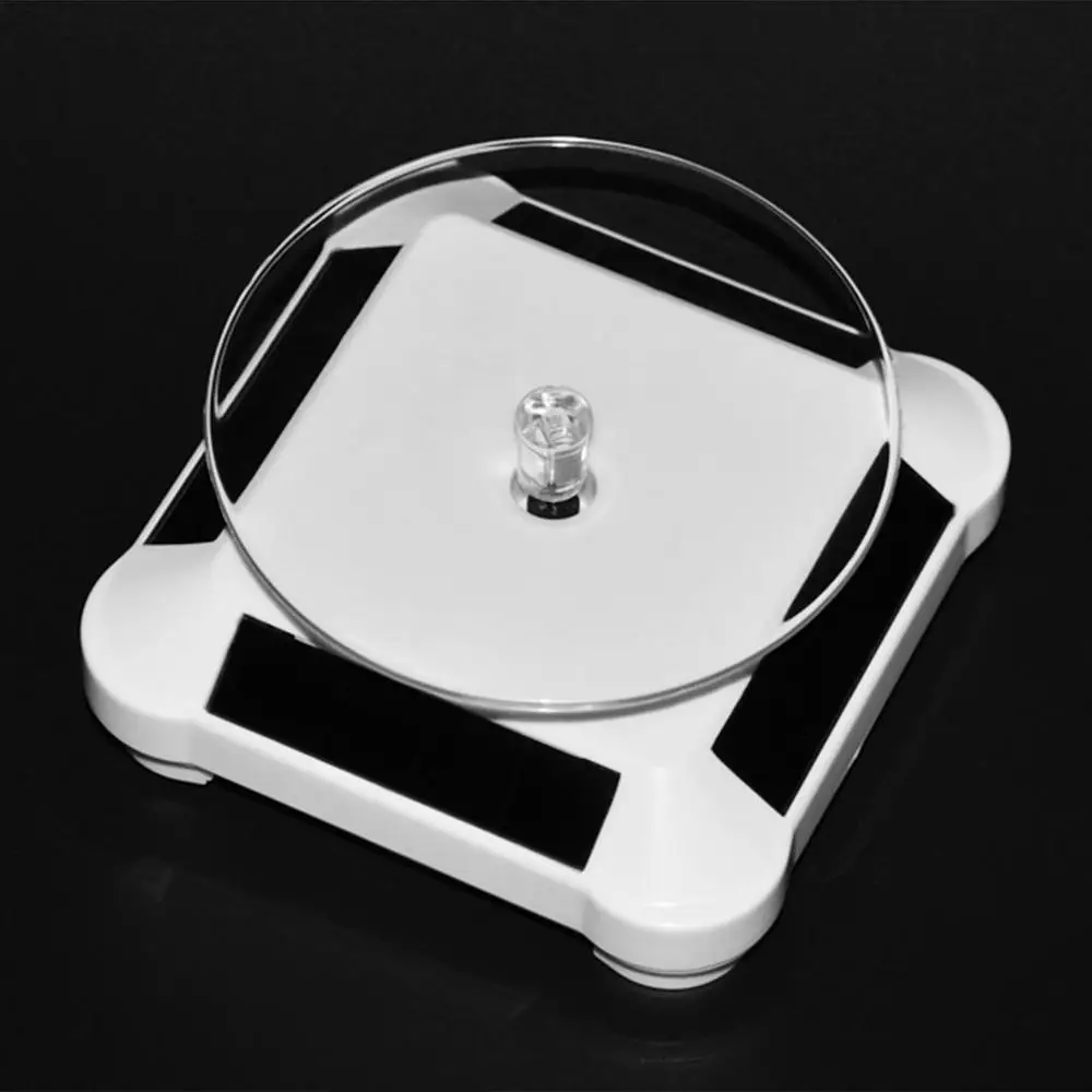 Solar Showcase 360 Turntable Rotating Jewelry Watch Ring Phone Stand Display Organizer Holder Black White
