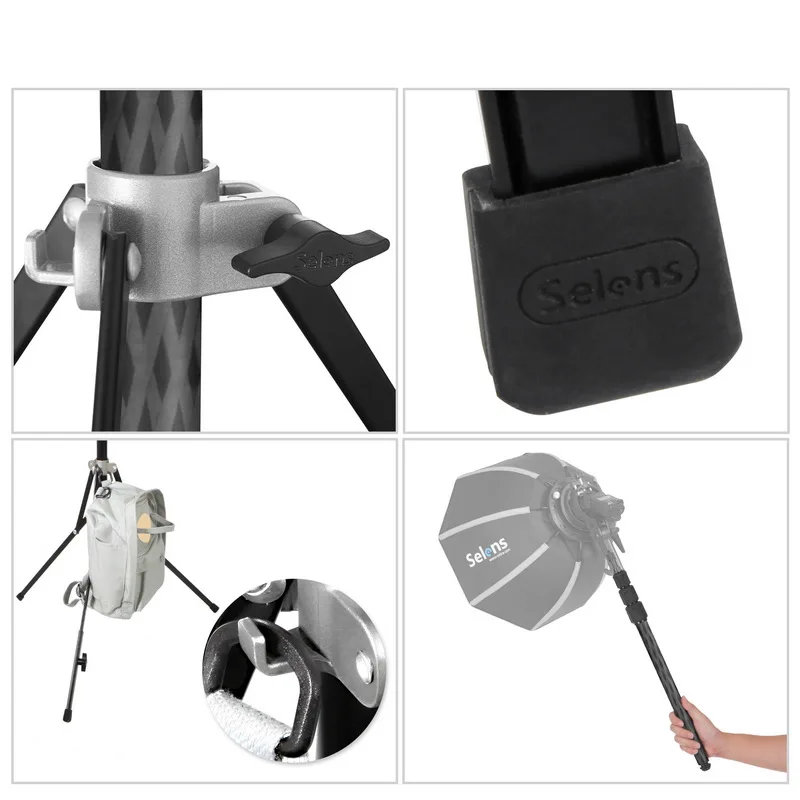 Selens Professional portable light stand Monopod for SLR Cameras tripod for softbox LED light Photographic Lighting flash stand