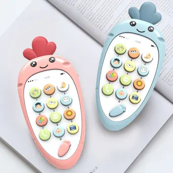 

Mobile Phone Toy English Language Kids Simulation Educational Carrot Cute Music Mobile Early Learning Phone Toy Gift Children