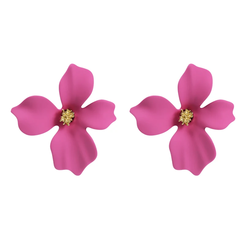 SHUANGR Sweet Jewelry Spray Paint Stud Earrings Flower Earrings Statement Trendy Brincos Gift for Girls Gift Pendientes