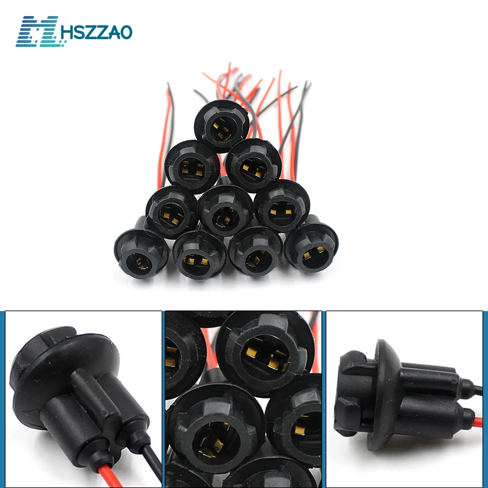 

10 Pcs Motorcycle Instrument Fog Light Modification T10 Socket Instrument Light Conversion Line Special Accessories