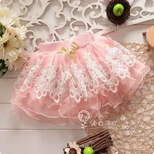 Милые Юбки принцессы для маленьких девочек детские розовые двухслойные вечерние юбки-пачки, Короткие мини-Бальные юбки для детей от 1 до 5 лет