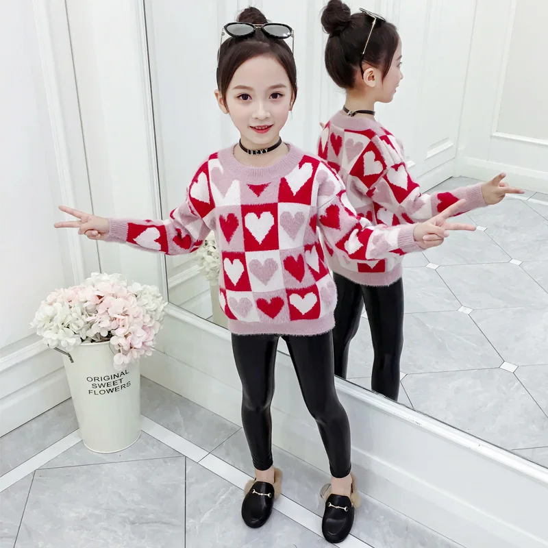 

Girl'S Sweater 2019 Autumn New Style Childrenswear CHILDREN'S Sweater Children Cotton Knitwear Little Girl Base Shirt Autumn And