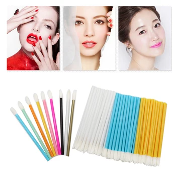 

50pcs Eyeshadow Lip Gloss Brushes Tools Disposable Cosmetic Makeup Lip Brush Lipstick Lip Gloss Wands Pen Cleaner Applicator