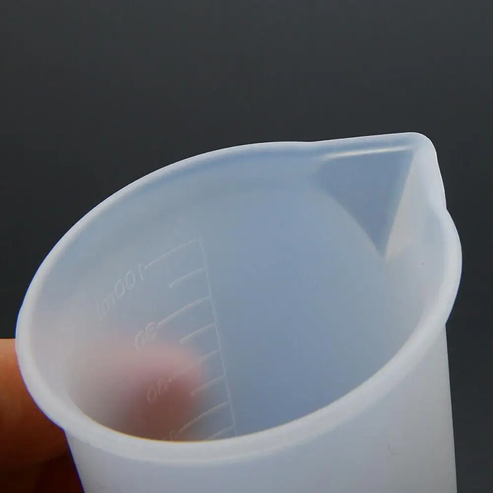 Одноразовый силиконовый мерный стаканчик Diy ручной работы инструмент со шкалой 100 мл пластиковый стаканчик - Цвет: A