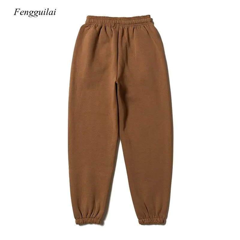 

West Season Solid Color Men 100 Cotton Sweatpants High Street Joggers Casual Streetwear Men Trousers