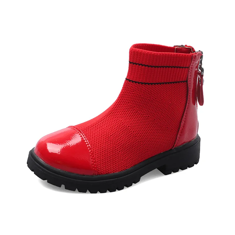 

Fashion New Autumn Breathable Shoes Little Girl Boots For Big Kids Patent Leather Boots Children Boot 4 5 6 7 8 9 10 11 12 Years