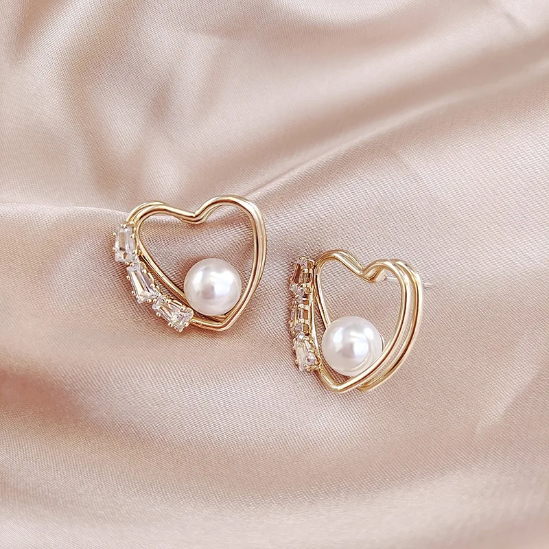 Новинка 2020 корейские Модные Двухслойные жемчужные серьги Love темпераментные