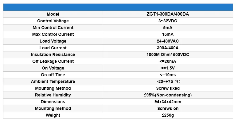 CG 300A 400A DA промышленный SSR высокая сила тока авто алюминиевый радиатор для промышленной серии DC В AC твердотельные реле