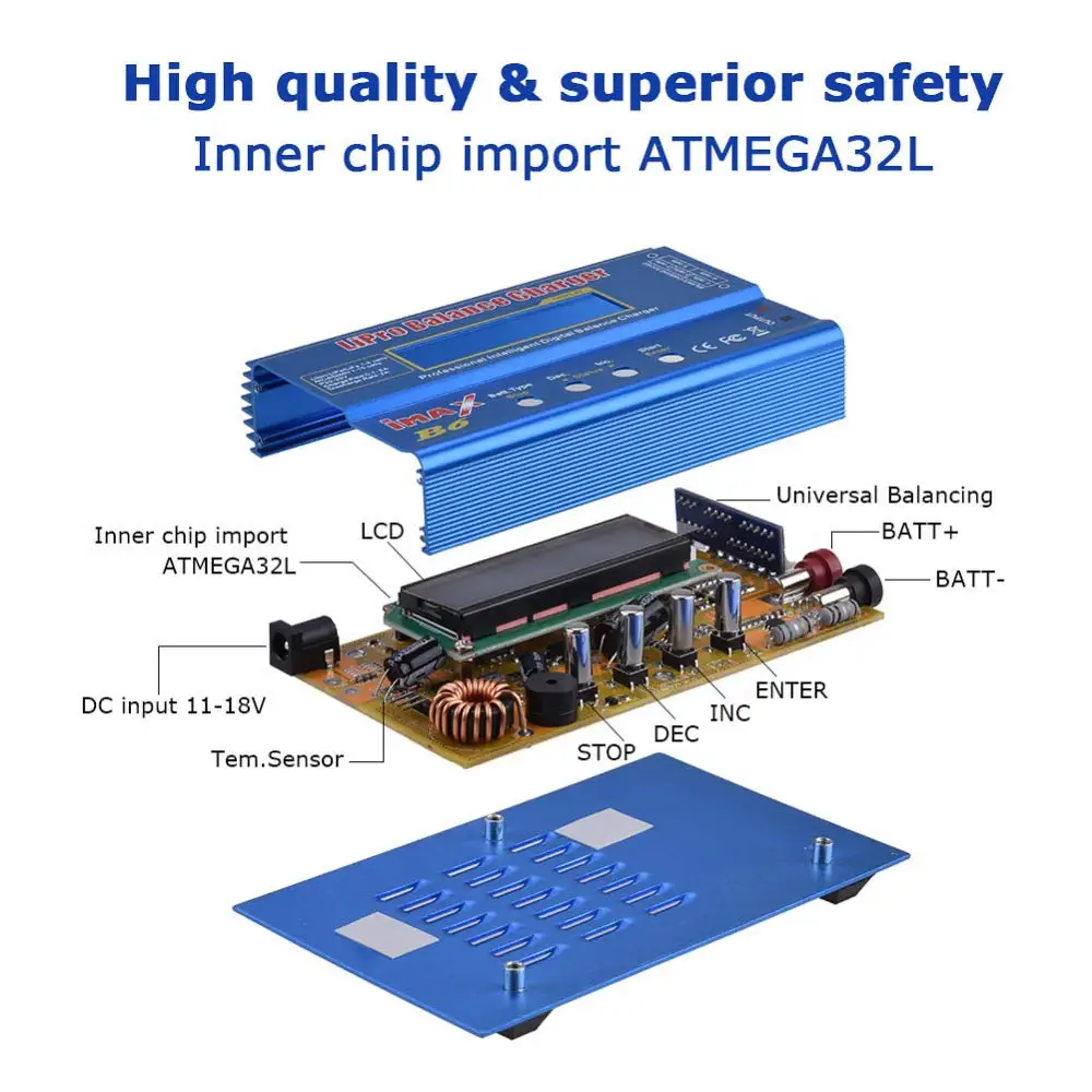 iMAX B6 80W Battery Charger Lipo NiMh Li-ion Ni-Cd Digital RC Lipro Balance Charger Discharger+ 15V 6A Adapter