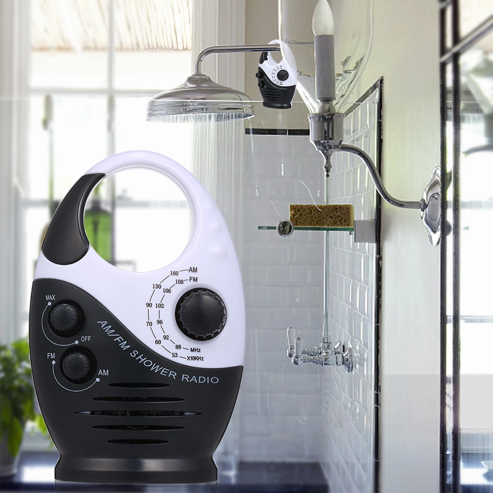 AM/FM мини-душ радио ванная комната водонепроницаемый подвесной радио встроенный динамик для отдыха подходит для ванной комнаты раздевалки