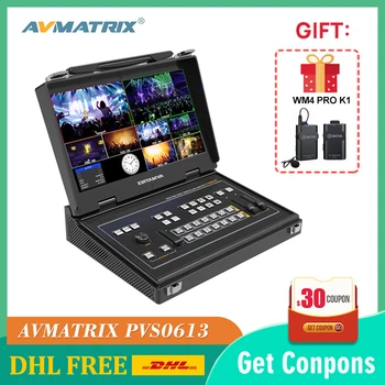 

AVMATRIX PVS0613 13.3" FHD LCD Portable 6CH SDI/HDMI Multi-Format Video Switcher PVS0613 sdi switcher video switcher mixer