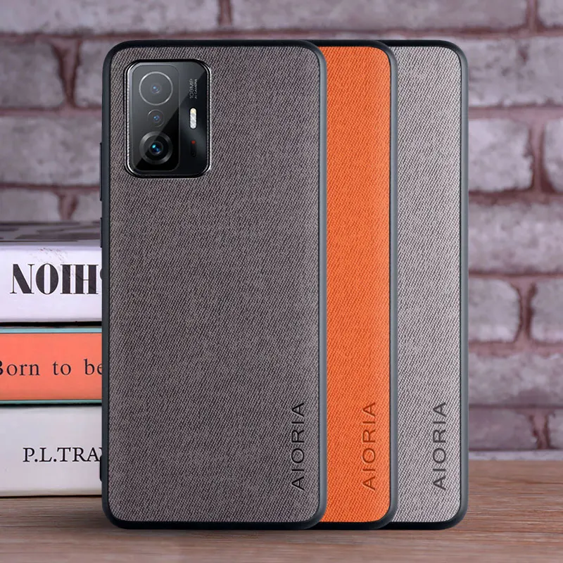 Чехол для Xiaomi Mi 11T Pro 5G coque роскошный текстильный кожаный мягкий ТПУ твердый чехол