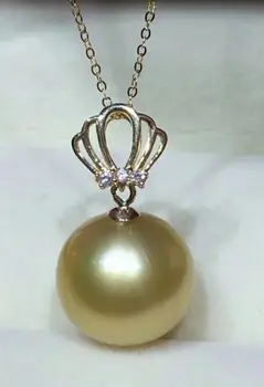 شراءأسعار الجملة ^^^ جديد 10-11 مللي متر الطبيعية ساوثسي الذهب اللؤلؤ المعلقات س سلسلة