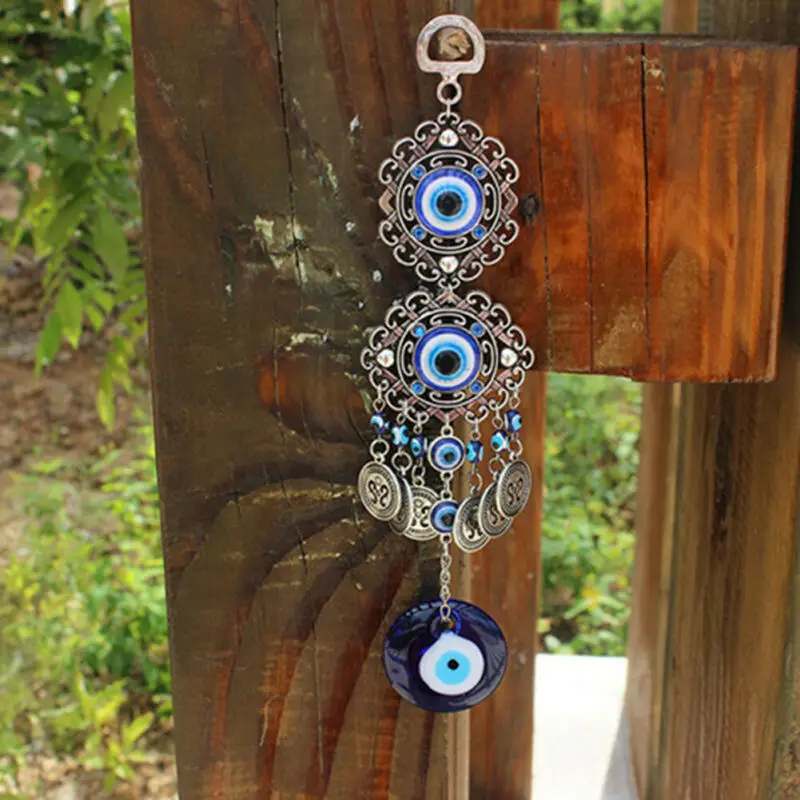 Turkish Blue Glass Evil Eye Amulet Wall Hanging Home Decoration Lucky Protection | Дом и сад