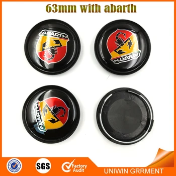 

4Pcs/lot Hub Cover Dust Wheel Center Cap 63mm with abarth sign Universal Protective Corrosion rim Hubs Caps Emblem Car Styling