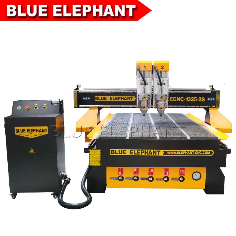 

1325 cnc router 3d engraving machinery 2*3kw water cooling spindle DSP A11 hand controller high speed woodworking machine