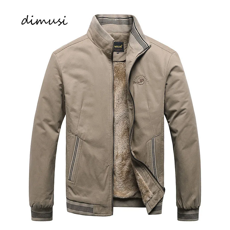  DIMUSI Winter Mens Bomber Jackets Casual Male Outwear Fleece Thick Warm Windbreaker Jacket Mens Mil