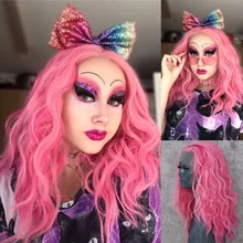 BeautyTown короткие термостойкие волосы смешанный розовый парик ручная вязка Повседневный макияж синтетические кружевные Передние Вечерние парики для праздничного подарка