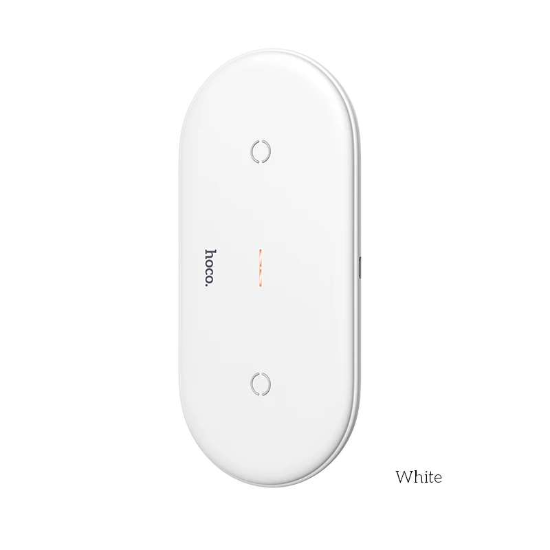 HOCO быстрое двойное Беспроводное зарядное устройство 2in110W для iPhone X XR XS 11 Pro Max samsung S10 huawei Xiaomi QI Индукционная зарядка - Цвет: Белый