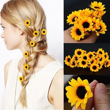 

10PCS Daisy Sunflower Bridal Wedding Hair Pins Hair Clips