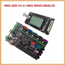 MKS GEN V1.4 интегрированная материнская плата+ MKS MINI12864 ЖК-панель DIY beginer kit ramps1.4 mega2560 все в одном Kossel наборы