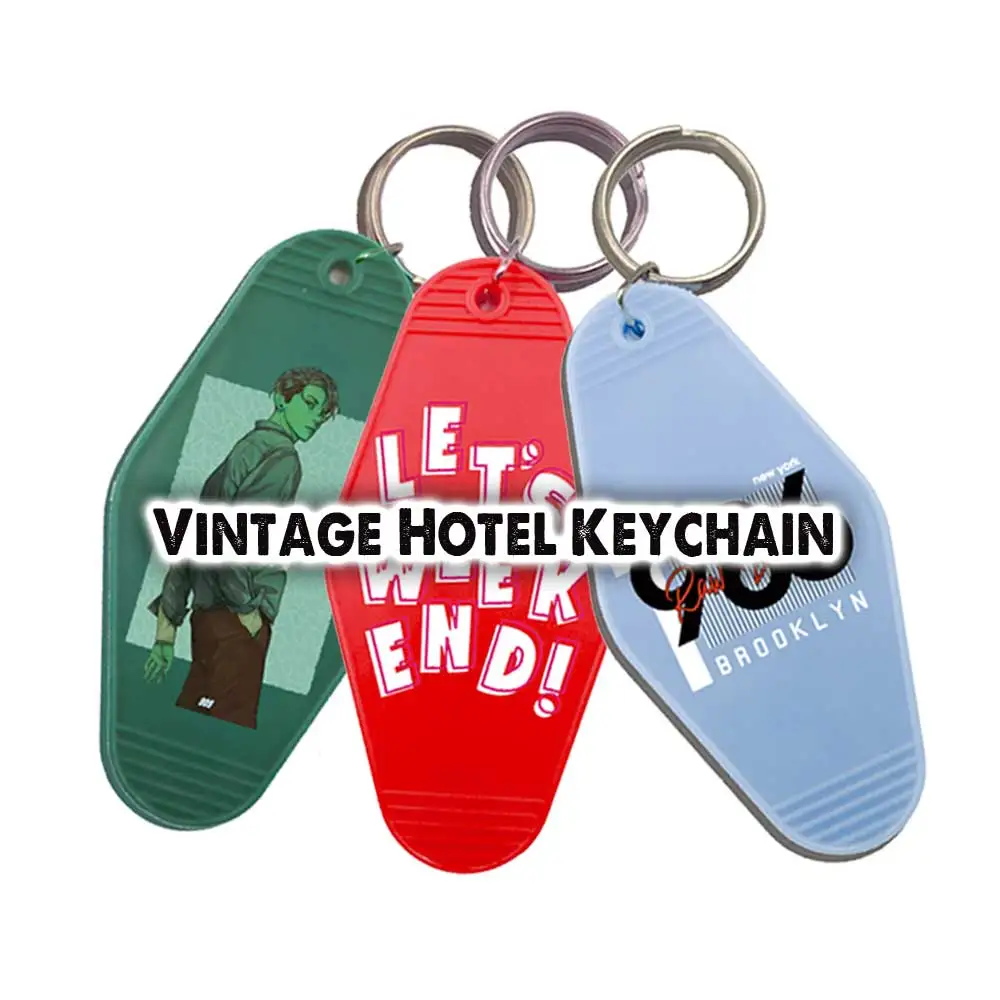 Plastic Acrylic Motel Hotel Room Key Tag With Key Ring Blank Logo