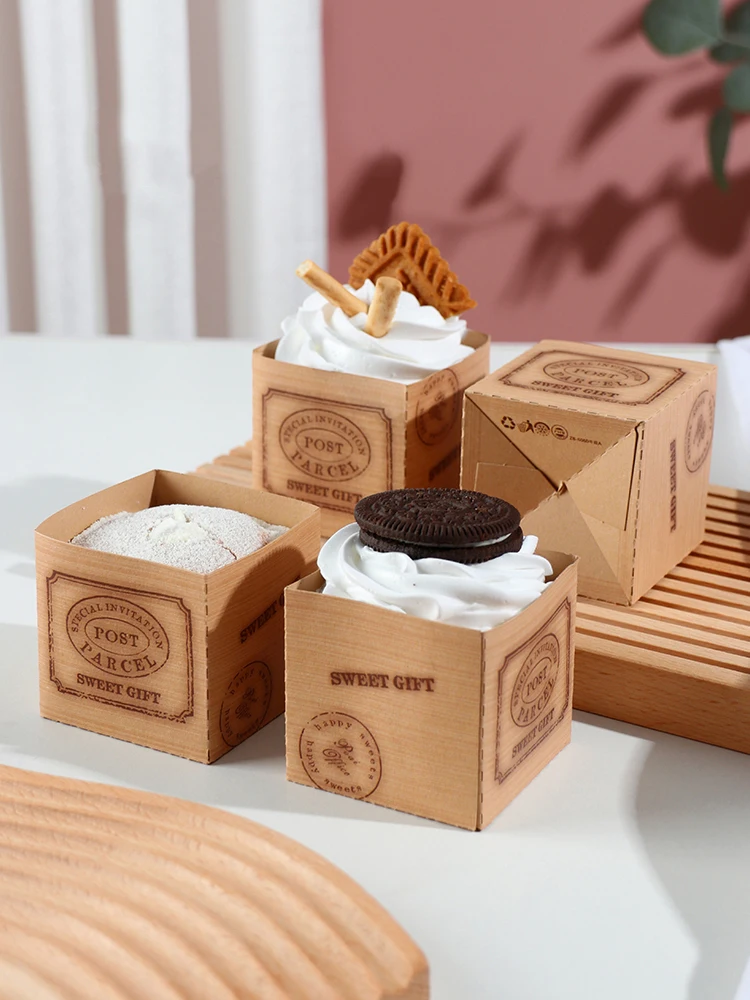 

Торты StoBag из крафтовой бумаги, с подносом упаковочная коробка для десерта, 50 шт., маслостойкие, для выпечки, дня рождения, свадьбы