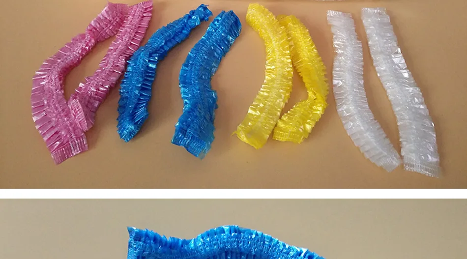 4 шт одноразовые колпачки для душа Пластиковые водонепроницаемые прозрачные цветные шапочки для душа отель для путешествий дома одноразовые Товары для ванной комнаты